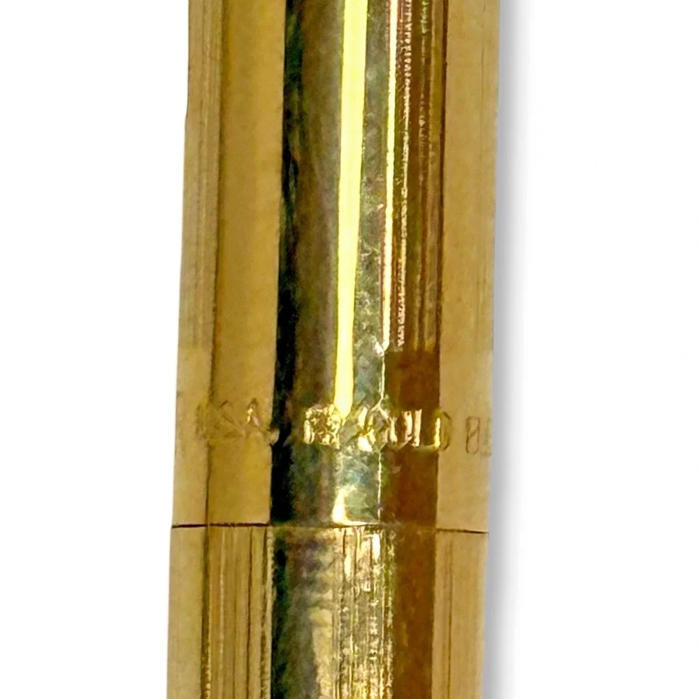 VTG‎ Sheaffer Gold Electroplated Ballpoint Pen White Dot Clip Personalized READ